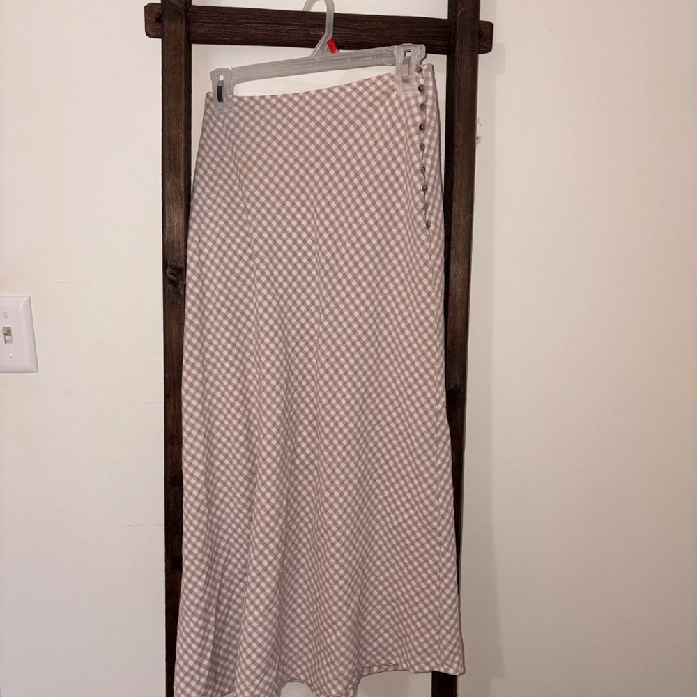 Urban Outfitters Pink Checkered A-Line Skirt